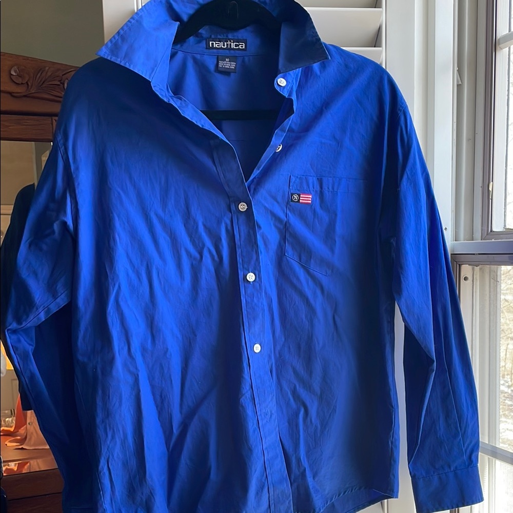 Nautica Blue Button-Up Shirt